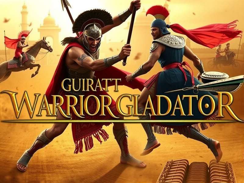 Intense battle in Gujarat Warrior Gladiator Gujarat Warrior Gladiator Combat Scene